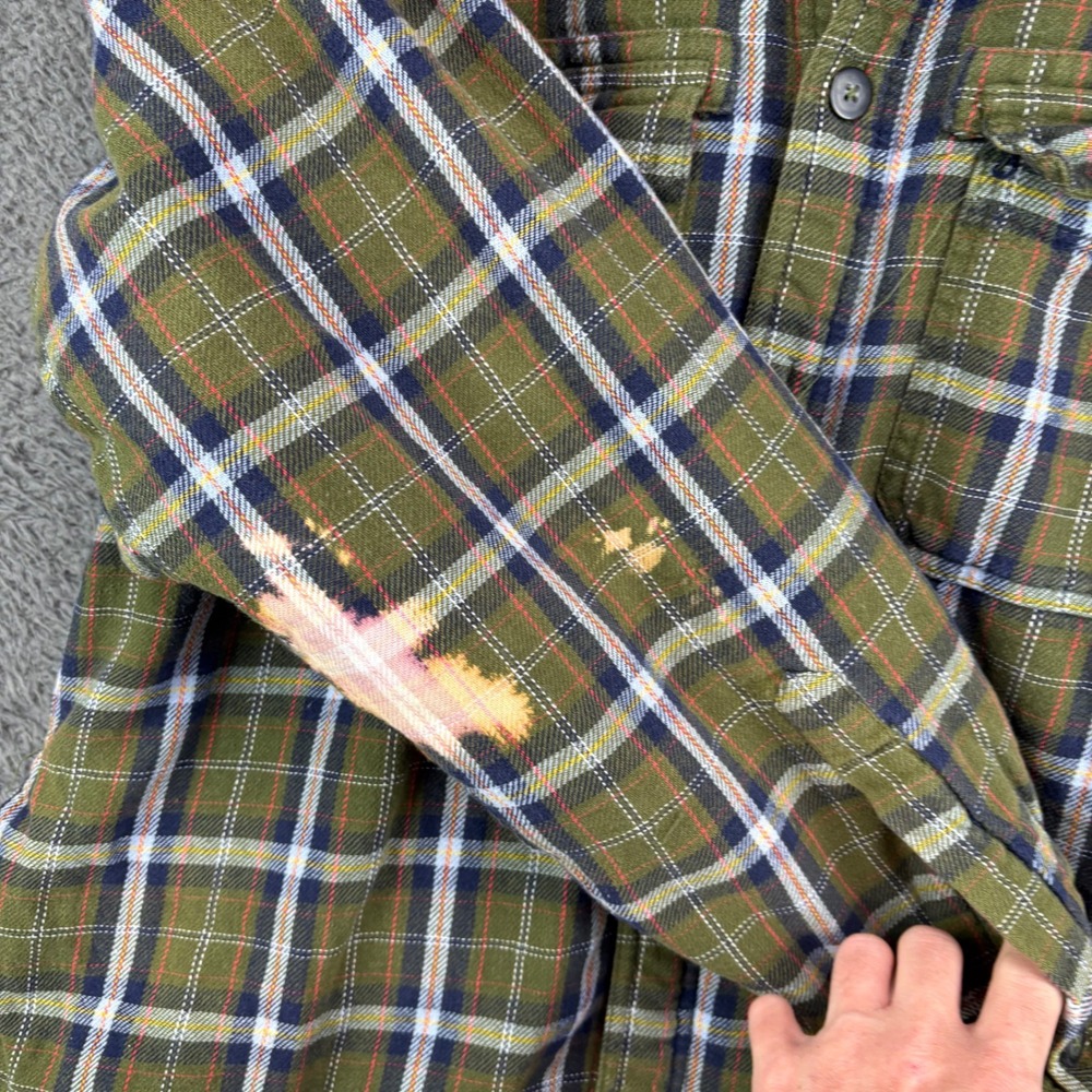 Levis Mens Sherpa Lined Flannel Shirt Jacket Medium Distressed Bleached - Picture 4 of 9